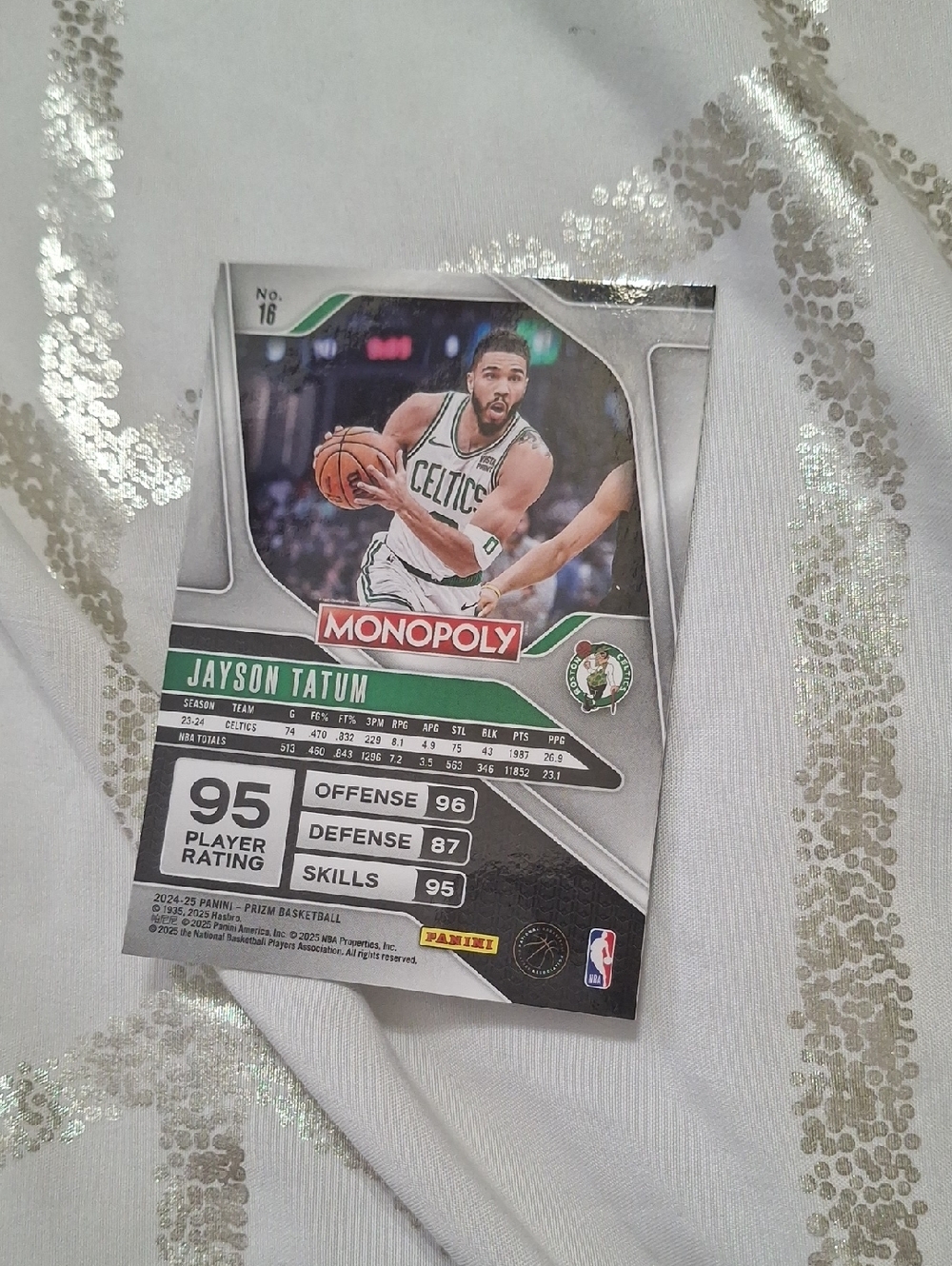 Jayson Tatum Basketball Trading Card - Green and White